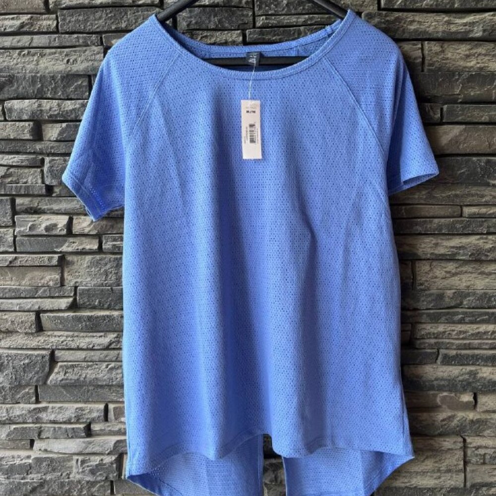 Joe Fresh Women's Activewear Blue Short Sleeve Top Size M New With Tags  Lightwe